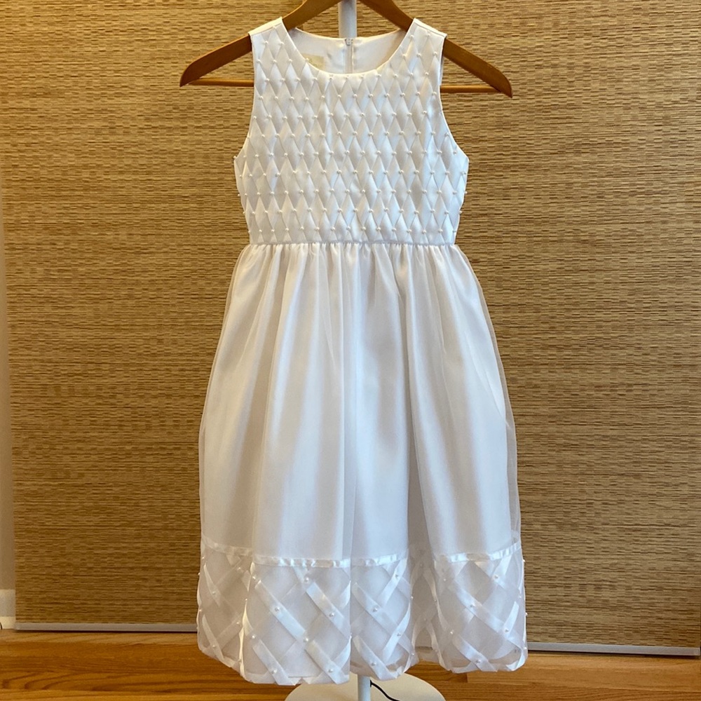 (LIKE NEW) Girls Dress, formal white